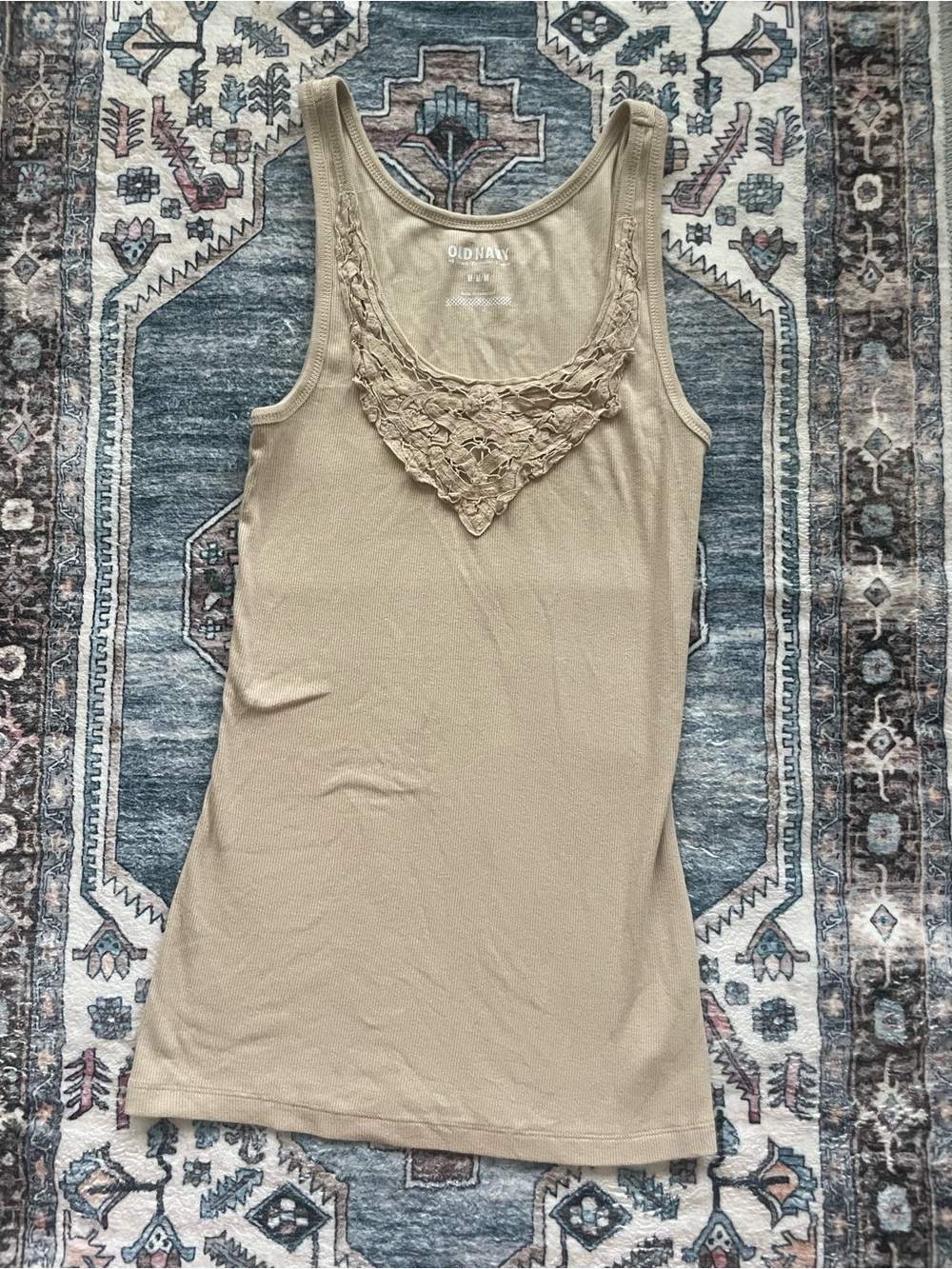 Old Navy Tan lace-Trim Tank Top